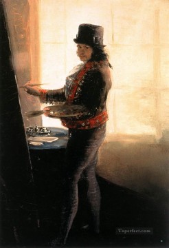  studio Painting - Self portrait in the Studio Francisco de Goya